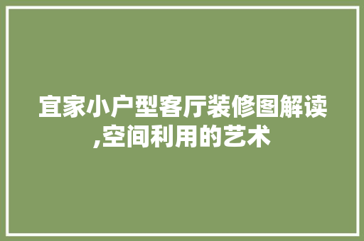 宜家小户型客厅装修图解读,空间利用的艺术