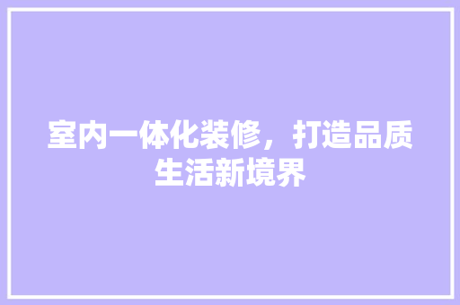室内一体化装修，打造品质生活新境界