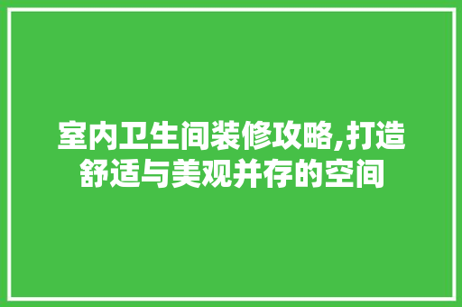 室内卫生间装修攻略,打造舒适与美观并存的空间