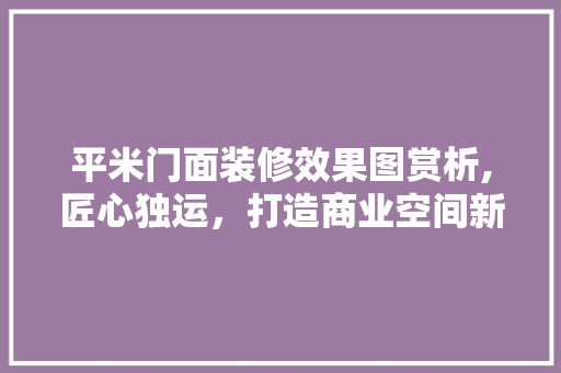 平米门面装修效果图赏析,匠心独运，打造商业空间新风尚