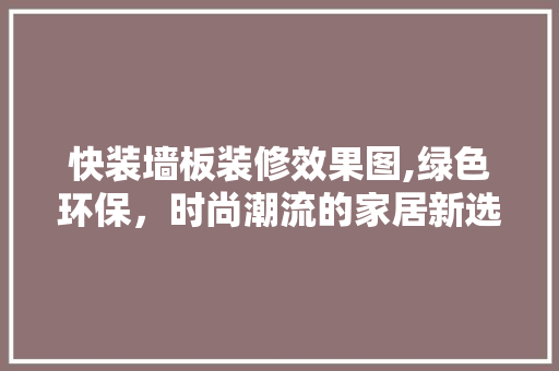 快装墙板装修效果图,绿色环保，时尚潮流的家居新选择 滑动门