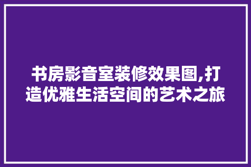 书房影音室装修效果图,打造优雅生活空间的艺术之旅