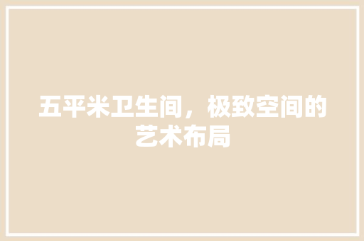 五平米卫生间，极致空间的艺术布局