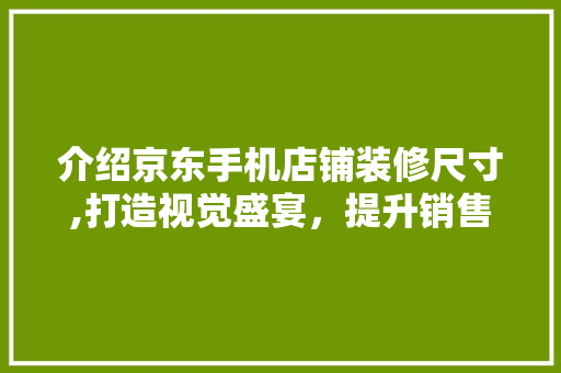 介绍京东手机店铺装修尺寸,打造视觉盛宴，提升销售业绩