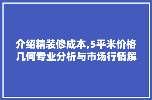 介绍精装修成本,5平米价格几何专业分析与市场行情解读