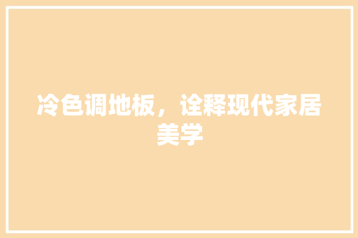 冷色调地板，诠释现代家居美学