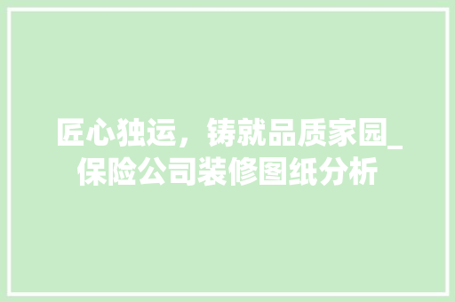 匠心独运，铸就品质家园_保险公司装修图纸分析