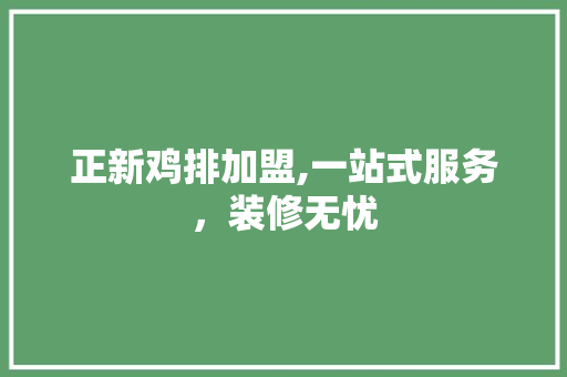 正新鸡排加盟,一站式服务，装修无忧