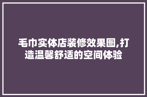 毛巾实体店装修效果图,打造温馨舒适的空间体验