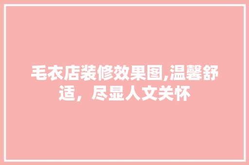 毛衣店装修效果图,温馨舒适，尽显人文关怀