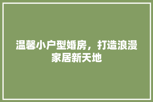 温馨小户型婚房，打造浪漫家居新天地