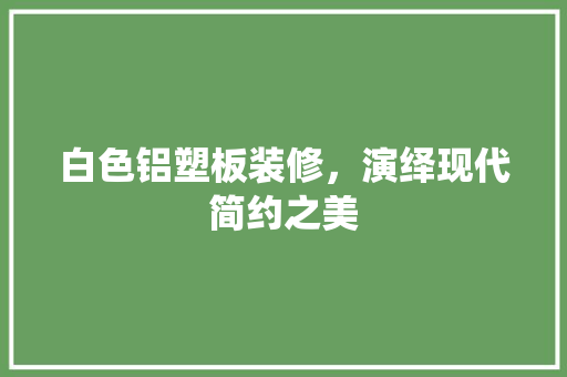 白色铝塑板装修，演绎现代简约之美