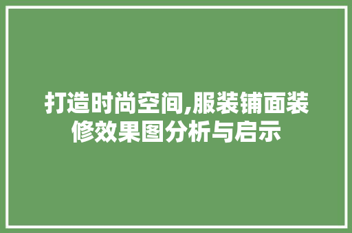 打造时尚空间,服装铺面装修效果图分析与启示