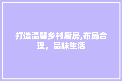 打造温馨乡村厨房,布局合理，品味生活