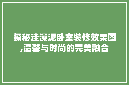 探秘洼澡泥卧室装修效果图,温馨与时尚的完美融合