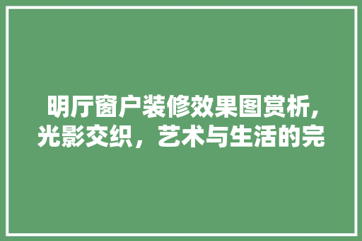 明厅窗户装修效果图赏析,光影交织，艺术与生活的完美融合