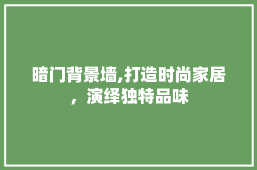 暗门背景墙,打造时尚家居，演绎独特品味