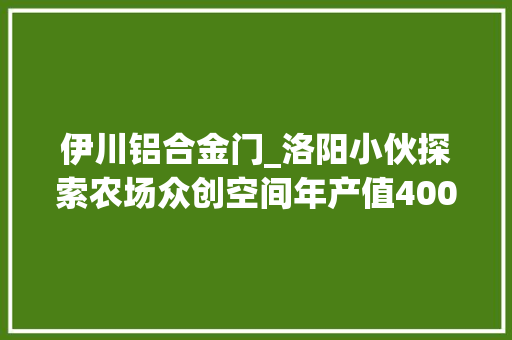 伊川铝合金门_洛阳小伙探索农场众创空间年产值4000多万元