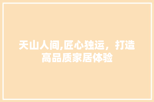 天山人间,匠心独运，打造高品质家居体验