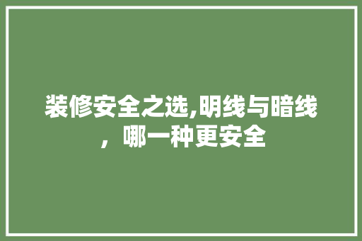 装修安全之选,明线与暗线，哪一种更安全 铝合金门