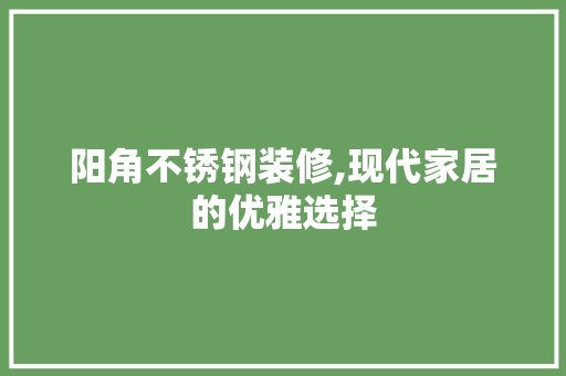 阳角不锈钢装修,现代家居的优雅选择