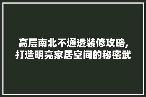 高层南北不通透装修攻略,打造明亮家居空间的秘密武器