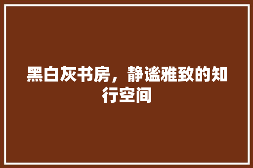 黑白灰书房，静谧雅致的知行空间