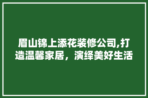 眉山锦上添花装修公司,打造温馨家居，演绎美好生活