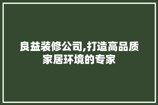 良益装修公司,打造高品质家居环境的专家