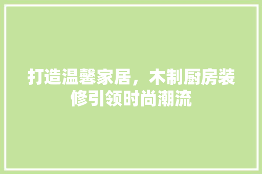 打造温馨家居，木制厨房装修引领时尚潮流 推拉门