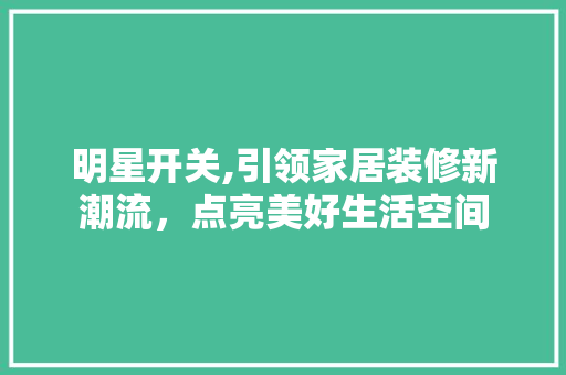 明星开关,引领家居装修新潮流，点亮美好生活空间