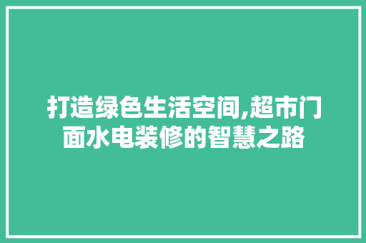打造绿色生活空间,超市门面水电装修的智慧之路