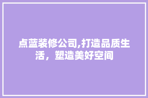 点蓝装修公司,打造品质生活，塑造美好空间