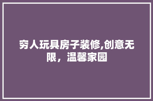 穷人玩具房子装修,创意无限，温馨家园 复合门