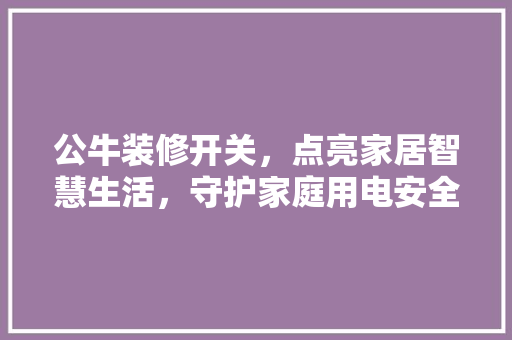 公牛装修开关，点亮家居智慧生活，守护家庭用电安全 折叠门