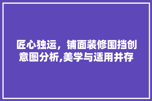 匠心独运，铺面装修围挡创意图分析,美学与适用并存的艺术展现 实木门