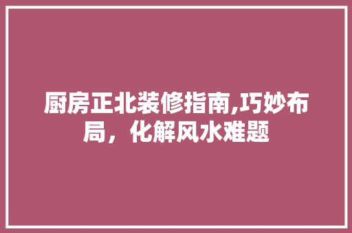 厨房正北装修指南,巧妙布局，化解风水难题 复合门