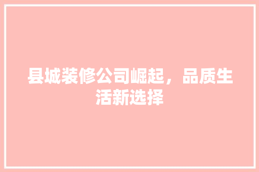 县城装修公司崛起，品质生活新选择 防火门