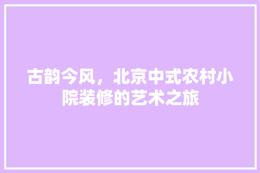 古韵今风，北京中式农村小院装修的艺术之旅 推拉门