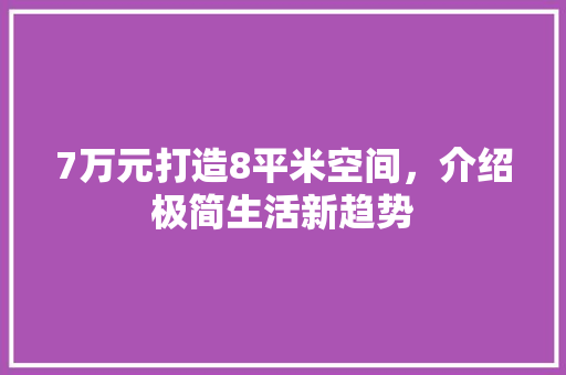 7万元打造8平米空间，介绍极简生活新趋势