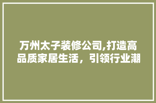 万州太子装修公司,打造高品质家居生活，引领行业潮流 实木门