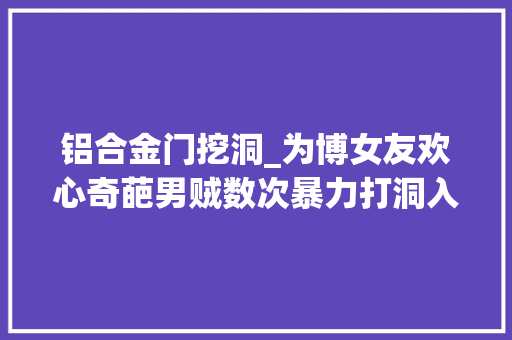 铝合金门挖洞_为博女友欢心奇葩男贼数次暴力打洞入室偷窃