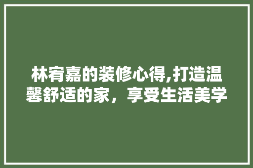 林宥嘉的装修心得,打造温馨舒适的家，享受生活美学 实木门
