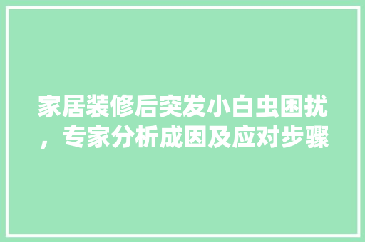 家居装修后突发小白虫困扰，专家分析成因及应对步骤