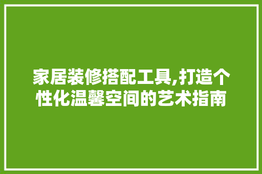 家居装修搭配工具,打造个性化温馨空间的艺术指南