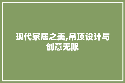 现代家居之美,吊顶设计与创意无限