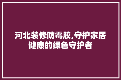 河北装修防霉胶,守护家居健康的绿色守护者 防火门