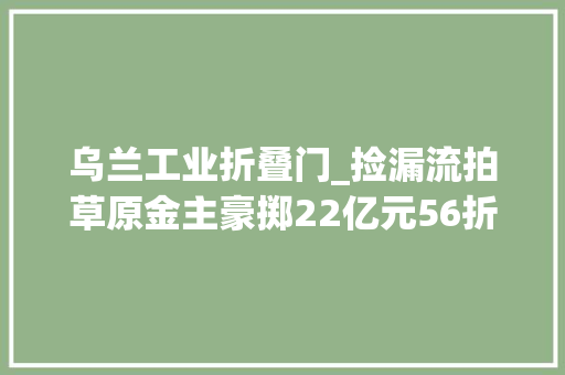 乌兰工业折叠门_捡漏流拍草原金主豪掷22亿元56折抄底高端酒店 滑动门