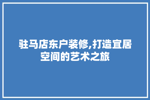 驻马店东户装修,打造宜居空间的艺术之旅 实木门