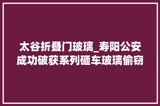 太谷折叠门玻璃_寿阳公安成功破获系列砸车玻璃偷窃车内财物案